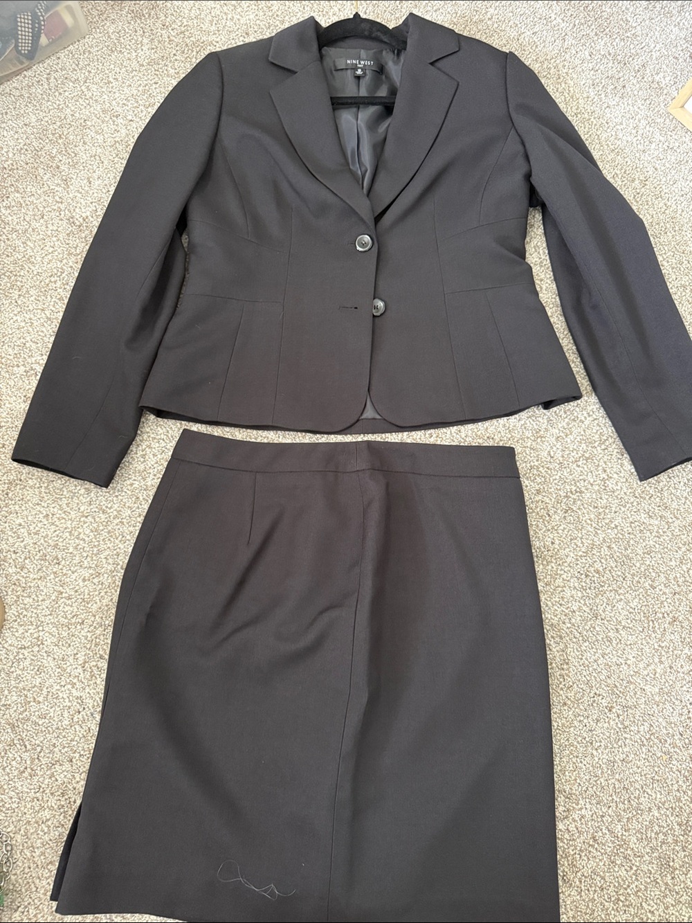 Nine West Black Women's Skirt Suit - Tailored Blazer & Pencil Skirt